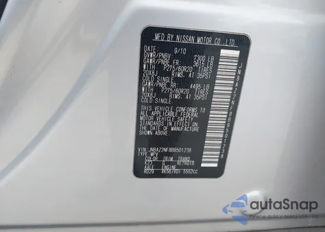 2011 Infiniti Qx56 z USA, uszkodzony, nr VIN JN8AZ2NF8B9501238